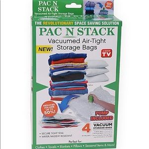 Pac N Stack Vacuumed Air-Tight Storage Bags 4 pack